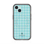 スリムプロテクションプレミアムケース with MagSafe［ Houndstooth Pattern Blue with LANVIN en Bleu logo- ランバン 千鳥格子柄 ブルー ］