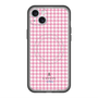 スリムプロテクションプレミアムケース with MagSafe［ Houndstooth Pattern Pink with LANVIN en Bleu logo- ランバン 千鳥格子柄 ピンク ］