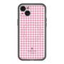 スリムプロテクションプレミアムケース with MagSafe［ Houndstooth Pattern Pink with LANVIN en Bleu logo- ランバン 千鳥格子柄 ピンク ］