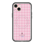 スリムプロテクションプレミアムケース with MagSafe［ Houndstooth Pattern Pink with LANVIN en Bleu logo- ランバン 千鳥格子柄 ピンク ］