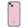 スリムプロテクションプレミアムケース with MagSafe［ Houndstooth Pattern Pink with LANVIN en Bleu logo- ランバン 千鳥格子柄 ピンク ］