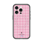 スリムプロテクションプレミアムケース with MagSafe［ Houndstooth Pattern Pink with LANVIN en Bleu logo- ランバン 千鳥格子柄 ピンク ］