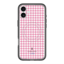 スリムプロテクションプレミアムケース with MagSafe［ Houndstooth Pattern Pink with LANVIN en Bleu logo- ランバン 千鳥格子柄 ピンク ］