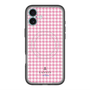 スリムプロテクションプレミアムケース with MagSafe［ Houndstooth Pattern Pink with LANVIN en Bleu logo- ランバン 千鳥格子柄 ピンク ］