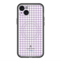 スリムプロテクションプレミアムケース with MagSafe［ Houndstooth Pattern Purple -with LANVIN en Bleu logo ランバン 千鳥格子柄 パープル ］