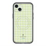 スリムプロテクションプレミアムケース with MagSafe［ Houndstooth Pattern Green with LANVIN en Bleu logo- ランバン 千鳥格子柄 グリーン ］