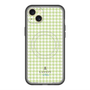 スリムプロテクションプレミアムケース with MagSafe［ Houndstooth Pattern Green with LANVIN en Bleu logo- ランバン 千鳥格子柄 グリーン ］