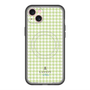 スリムプロテクションプレミアムケース with MagSafe［ Houndstooth Pattern Green with LANVIN en Bleu logo- ランバン 千鳥格子柄 グリーン ］