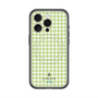 スリムプロテクションプレミアムケース with MagSafe［ Houndstooth Pattern Green with LANVIN en Bleu logo- ランバン 千鳥格子柄 グリーン ］