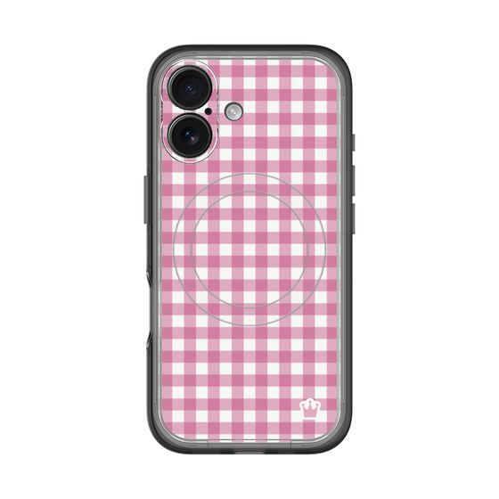 スリムプロテクションプレミアムケース with MagSafe［ Checkered Pink - ギンガムチェック ピンク ］