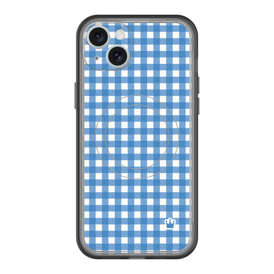 スリムプロテクションプレミアムケース with MagSafe［ Checkered Blue - ギンガムチェック ブルー ］