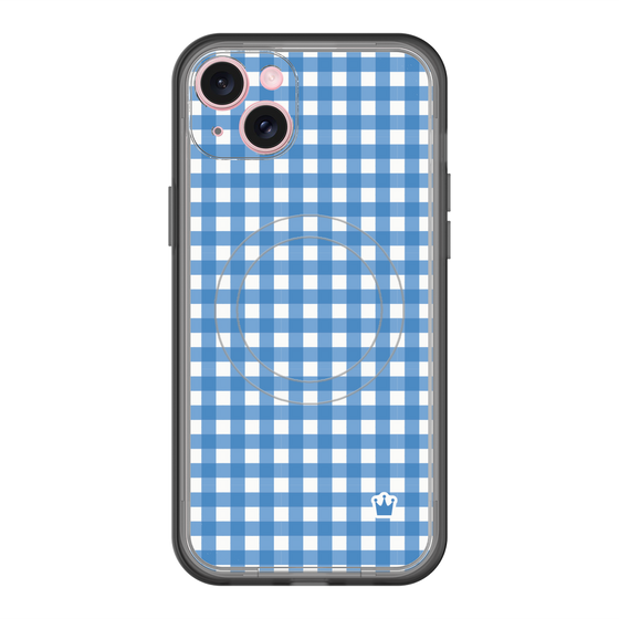 スリムプロテクションプレミアムケース with MagSafe［ Checkered Blue - ギンガムチェック ブルー ］