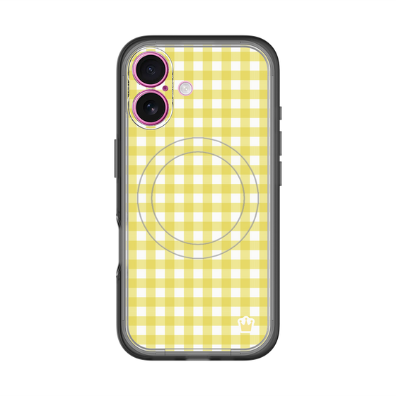スリムプロテクションプレミアムケース with MagSafe［ Checkered Yellow - ギンガムチェック イエロー ］
