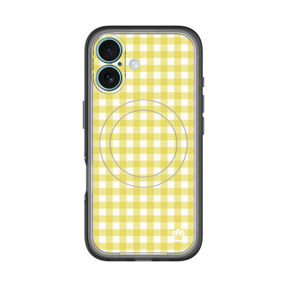 スリムプロテクションプレミアムケース with MagSafe［ Checkered Yellow - ギンガムチェック イエロー ］