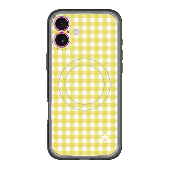 スリムプロテクションプレミアムケース with MagSafe［ Checkered Yellow - ギンガムチェック イエロー ］