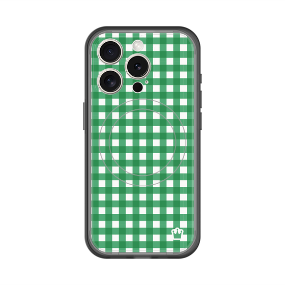 スリムプロテクションプレミアムケース with MagSafe［ Checkered Green - ギンガムチェック グリーン ］