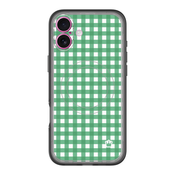 スリムプロテクションプレミアムケース with MagSafe［ Checkered Green - ギンガムチェック グリーン ］