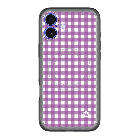 スリムプロテクションプレミアムケース with MagSafe［ Checkered Purple - ギンガムチェック パープル ］
