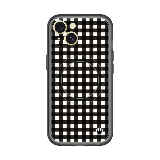 スリムプロテクションプレミアムケース with MagSafe［ Checkered Purple - ギンガムチェック ブラック ］