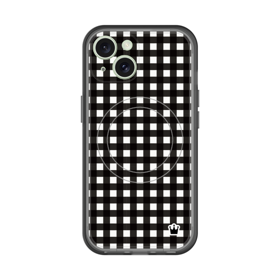 スリムプロテクションプレミアムケース with MagSafe［ Checkered Purple - ギンガムチェック ブラック ］