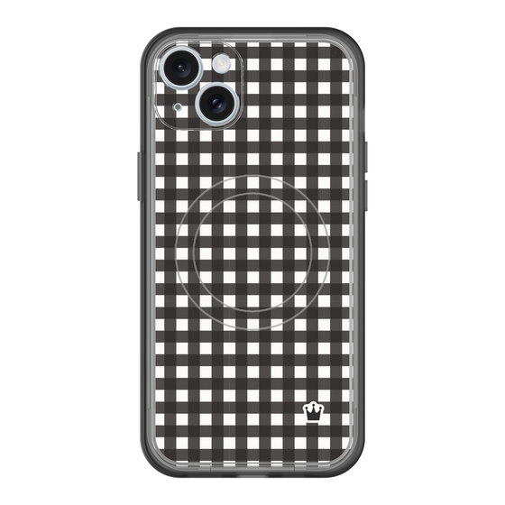 スリムプロテクションプレミアムケース with MagSafe［ Checkered Purple - ギンガムチェック ブラック ］