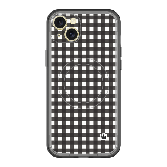 スリムプロテクションプレミアムケース with MagSafe［ Checkered Purple - ギンガムチェック ブラック ］