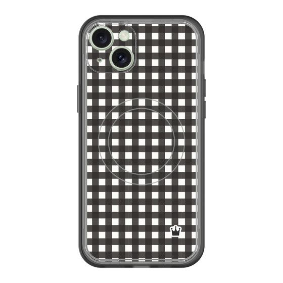 スリムプロテクションプレミアムケース with MagSafe［ Checkered Purple - ギンガムチェック ブラック ］