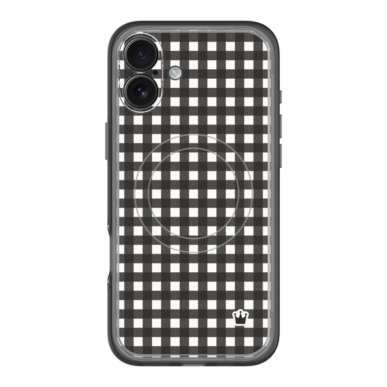スリムプロテクションプレミアムケース with MagSafe［ Checkered Purple - ギンガムチェック ブラック ］
