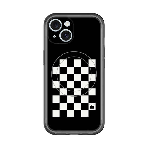 スリムプロテクションプレミアムケース with MagSafe［ Racing checkered flag - レーシングチェッカーフラッグ ］