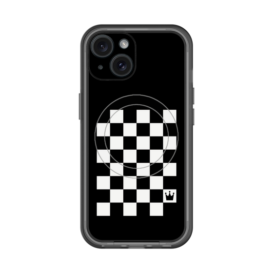 スリムプロテクションプレミアムケース with MagSafe［ Racing checkered flag - レーシングチェッカーフラッグ ］