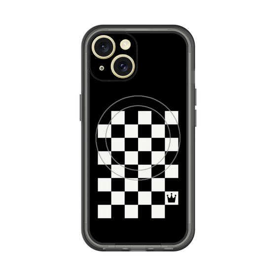 スリムプロテクションプレミアムケース with MagSafe［ Racing checkered flag - レーシングチェッカーフラッグ ］