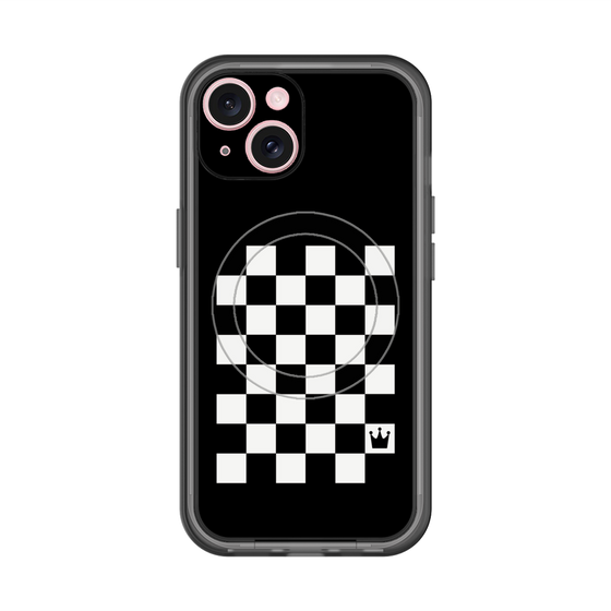 スリムプロテクションプレミアムケース with MagSafe［ Racing checkered flag - レーシングチェッカーフラッグ ］