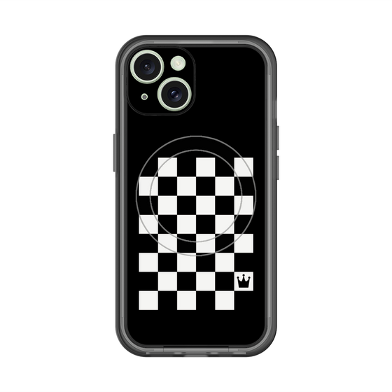 スリムプロテクションプレミアムケース with MagSafe［ Racing checkered flag - レーシングチェッカーフラッグ ］