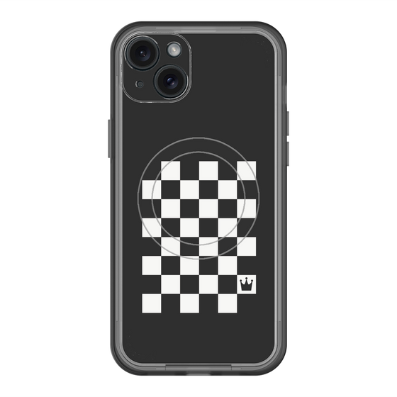 スリムプロテクションプレミアムケース with MagSafe［ Racing checkered flag - レーシングチェッカーフラッグ ］