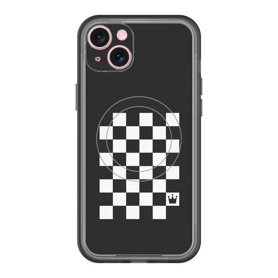 スリムプロテクションプレミアムケース with MagSafe［ Racing checkered flag - レーシングチェッカーフラッグ ］