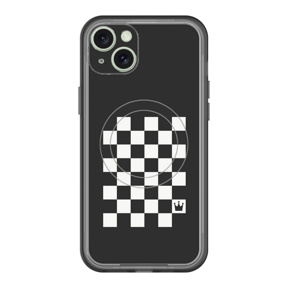 スリムプロテクションプレミアムケース with MagSafe［ Racing checkered flag - レーシングチェッカーフラッグ ］