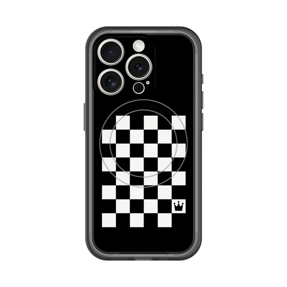 スリムプロテクションプレミアムケース with MagSafe［ Racing checkered flag - レーシングチェッカーフラッグ ］