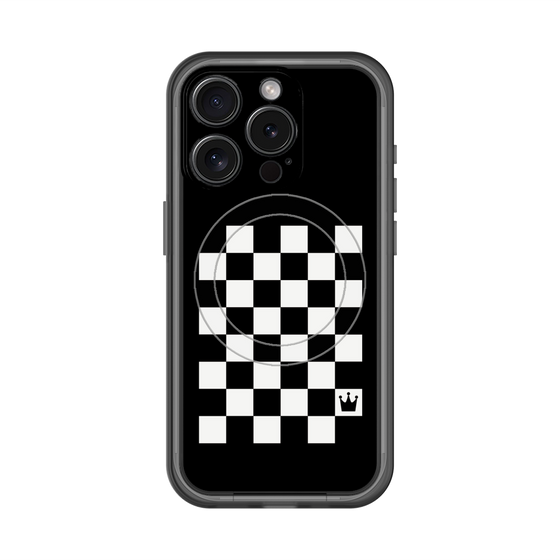 スリムプロテクションプレミアムケース with MagSafe［ Racing checkered flag - レーシングチェッカーフラッグ ］