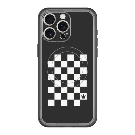 スリムプロテクションプレミアムケース with MagSafe［ Racing checkered flag - レーシングチェッカーフラッグ ］