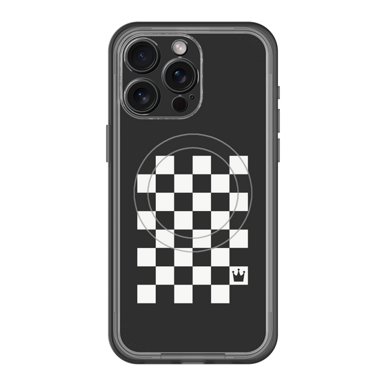 スリムプロテクションプレミアムケース with MagSafe［ Racing checkered flag - レーシングチェッカーフラッグ ］
