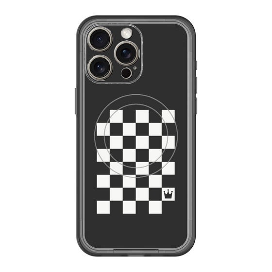 スリムプロテクションプレミアムケース with MagSafe［ Racing checkered flag - レーシングチェッカーフラッグ ］