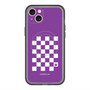 スリムプロテクションプレミアムケース with MagSafe［ Racing checkered flag Purple - レーシングチェッカーフラッグ パープル ］