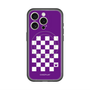 スリムプロテクションプレミアムケース with MagSafe［ Racing checkered flag Purple - レーシングチェッカーフラッグ パープル ］