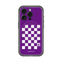 スリムプロテクションプレミアムケース with MagSafe［ Racing checkered flag Purple - レーシングチェッカーフラッグ パープル ］