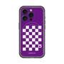 スリムプロテクションプレミアムケース with MagSafe［ Racing checkered flag Purple - レーシングチェッカーフラッグ パープル ］
