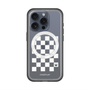 スリムプロテクションプレミアムケース with MagSafe［ Racing checkered flag White - レーシングチェッカーフラッグ ホワイト ］