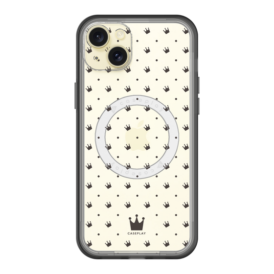 スリムプロテクションプレミアムケース with MagSafe［ CASEPLAY Crown dots Black - ケースプレイ・クラウン・ドッツ ブラック ］