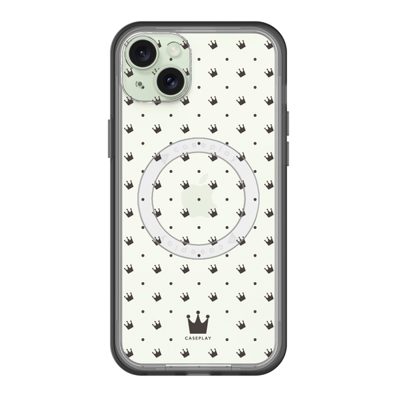 スリムプロテクションプレミアムケース with MagSafe［ CASEPLAY Crown dots Black - ケースプレイ・クラウン・ドッツ ブラック ］