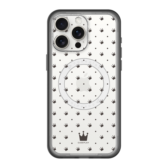 スリムプロテクションプレミアムケース with MagSafe［ CASEPLAY Crown dots Black - ケースプレイ・クラウン・ドッツ ブラック ］