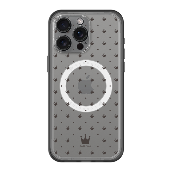 スリムプロテクションプレミアムケース with MagSafe［ CASEPLAY Crown dots Black - ケースプレイ・クラウン・ドッツ ブラック ］